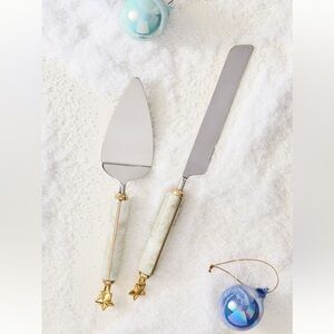 NEW Anthropologie New York City Ballet Marble Cake Serve Set